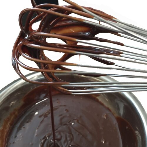 chocolate ganache on beater