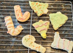 sugar cookies on a rack