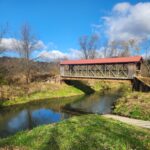 covered bridge over the Kickapoo River in Wisconsin