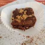 pumpkin crumble bar on white plate